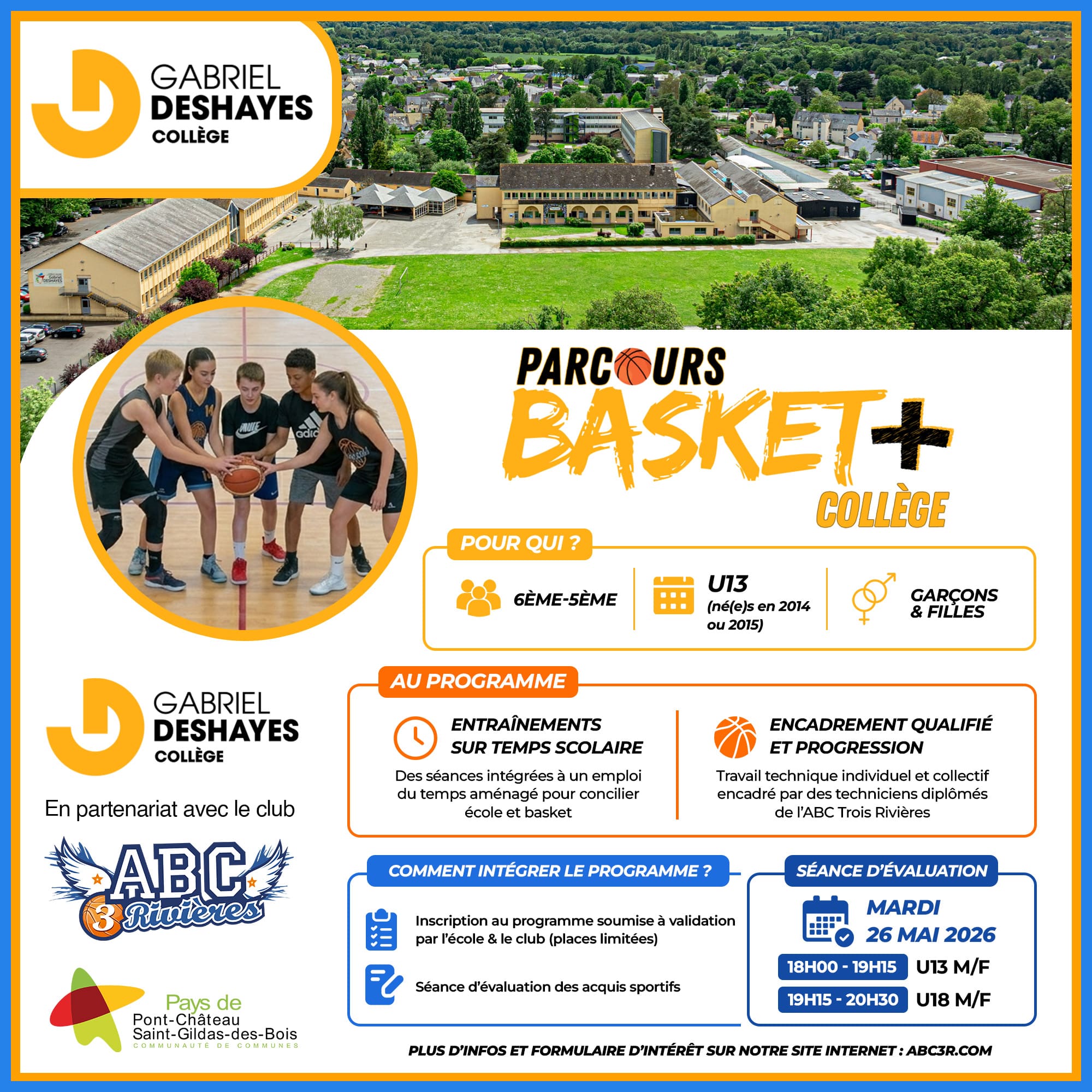 section basket au collège et lycée gabriel deshayes de saint gildas des bois en loire-atlantique